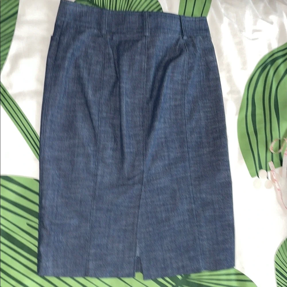 J. Crew Blue Pencil Skirt Knee-Length Style